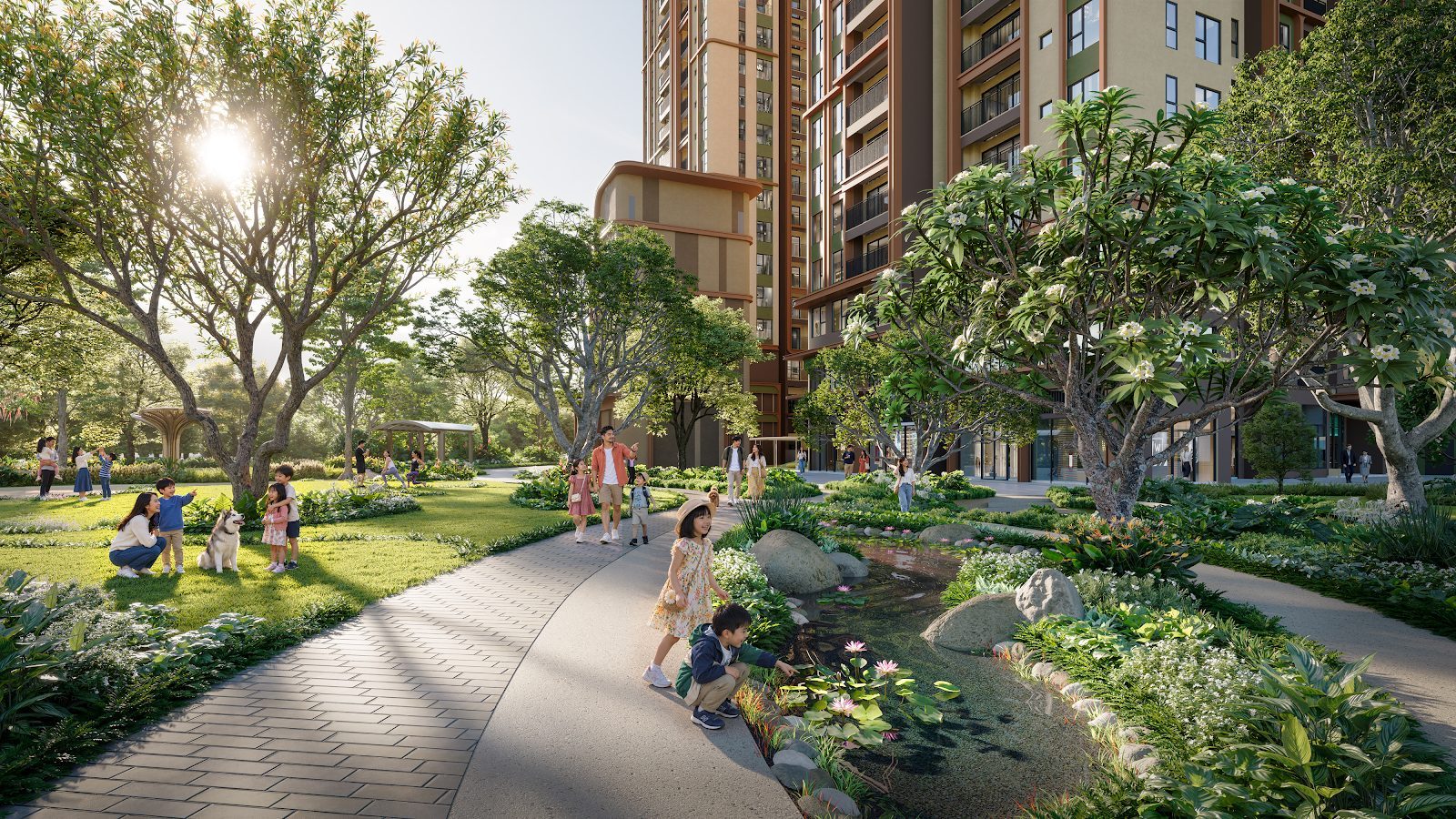 Lối dạo bộ và vườn sinh thái ven mặt nước tại Norton Park